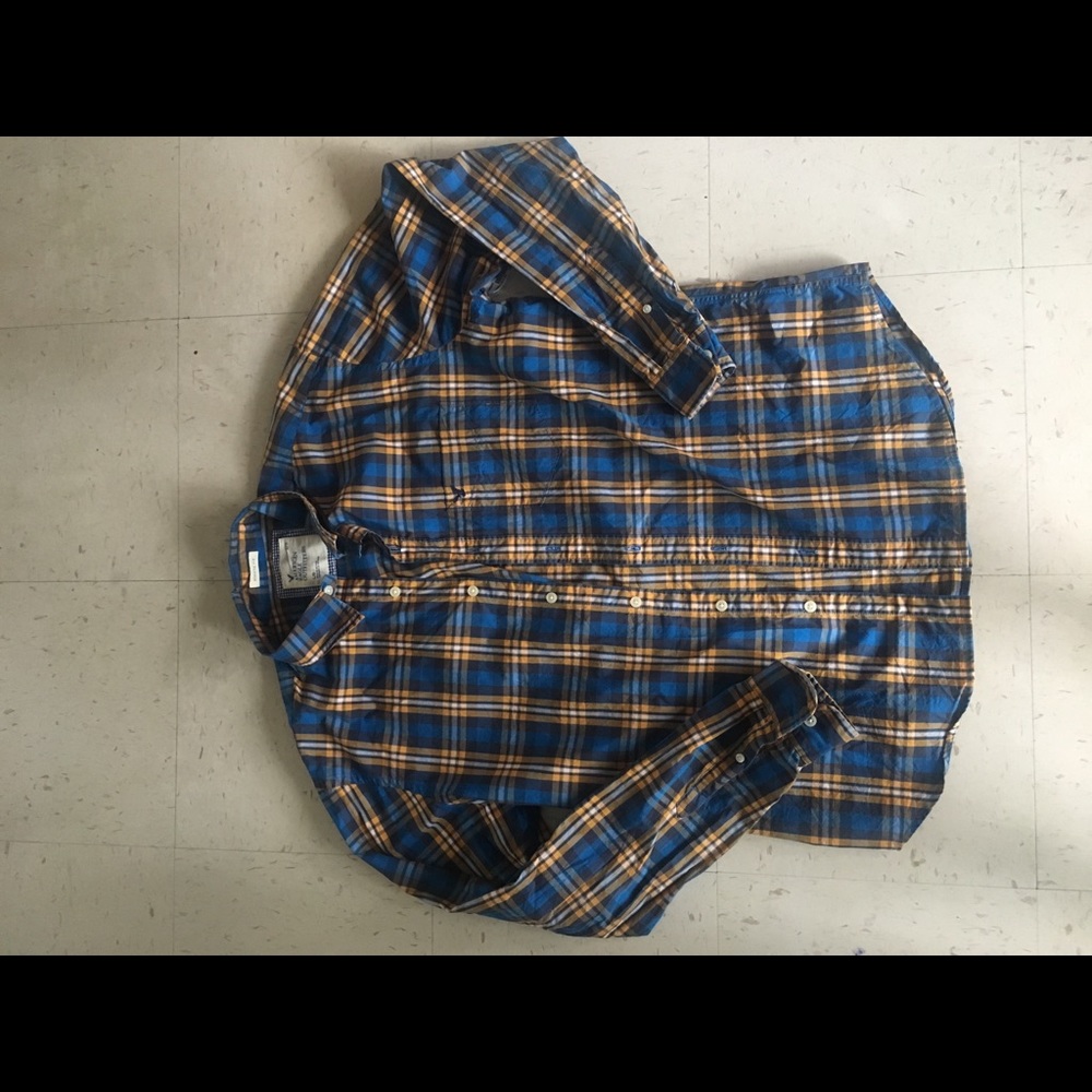 Plaid Shirt: Blue x Orange